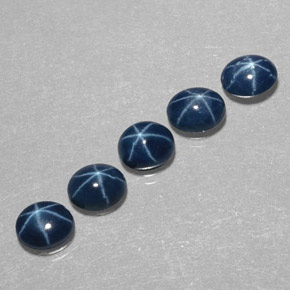 Gemas de zafiro estrella azul natural de  ct, corte óvalo, opaco