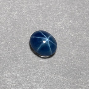 Zafiro estrella azul natural de 0,46 ct, transparente, transparente / translúcido