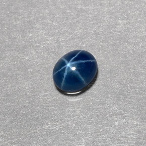 Zafiro estrella azul natural de 0,46 ct, transparente, transparente / translúcido