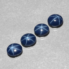 Gemas de zafiro estrella azul natural de  ct, corte óvalo, opaco