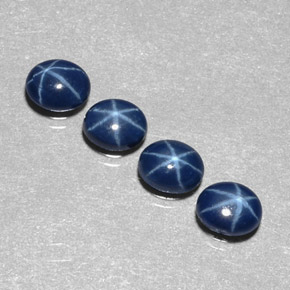 Gemas de zafiro estrella azul natural de  ct, corte óvalo, opaco