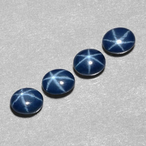 Gemas de zafiro estrella azul natural de  ct, corte óvalo, opaco