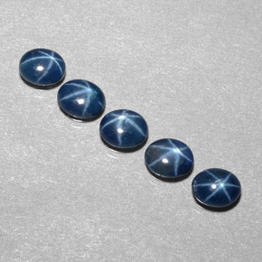 Gemas de zafiro estrella azul natural de  ct, transparente, transparente / translúcido