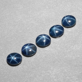 Gemas de zafiro estrella azul natural de  ct, transparente, transparente / translúcido