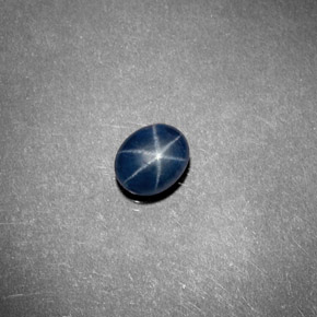 Zafiro estrella azul natural de 0,75 ct, transparente, transparente / translúcido