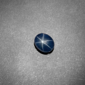 Zafiro estrella azul natural de 0,75 ct, transparente, transparente / translúcido
