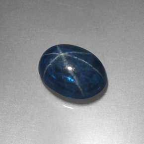 Zafiro estrella Azul natural de 2.11 ct, Corte Óvalo, Opaco