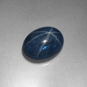 Zafiro estrella Azul natural de 2.11 ct, Corte Óvalo, Opaco