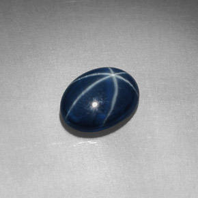 Zafiro estrella azul natural de 1,52 ct, corte óvalo, opaco