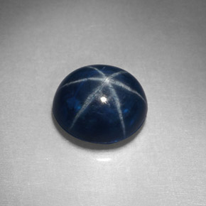 Zafiro estrella azul natural de 2,32 ct, corte óvalo, opaco