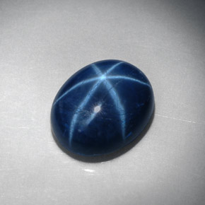 Zafiro estrella Azul natural de 5.54 ct, Corte Óvalo, Opaco