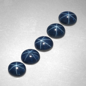 Gemas de zafiro estrella azul natural de  ct, corte óvalo, opaco