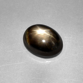 Zafiro estrella negro natural de 2,27 ct, corte óvalo, opaco