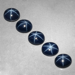 Gemas de zafiro estrella azul natural de  ct, corte óvalo, opaco