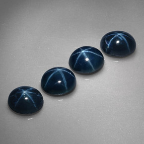 Gemas de zafiro estrella azul natural de  ct, corte óvalo, opaco
