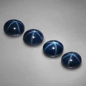 Gemas de zafiro estrella azul natural de  ct, corte óvalo, opaco