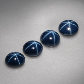 Gemas de zafiro estrella azul natural de  ct, corte óvalo, opaco