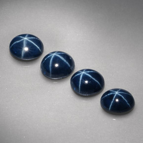 Gemas de zafiro estrella azul natural de  ct, corte óvalo, opaco