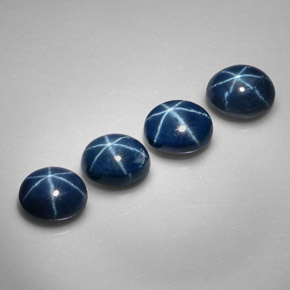 Gemas de zafiro estrella azul natural de  ct, corte óvalo, opaco