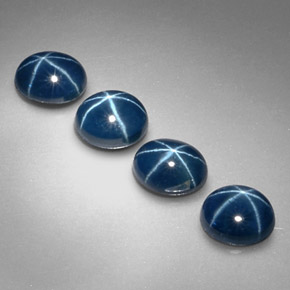Gemas de zafiro estrella azul natural de  ct, corte óvalo, opaco