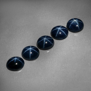Gemas de zafiro estrella azul natural de  ct, corte óvalo, opaco