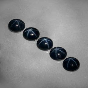 Gemas de zafiro estrella azul natural de  ct, corte óvalo, opaco