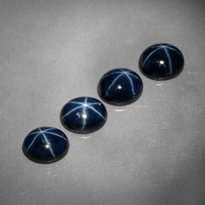 Gemas de zafiro estrella azul natural de  ct, corte óvalo, opaco
