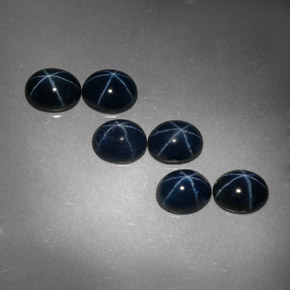 Gemas de zafiro estrella azul natural de  ct, corte óvalo, opaco