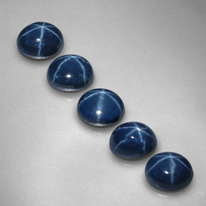Gemas de zafiro estrella azul natural de  ct, corte óvalo, opaco