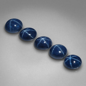Gemas de zafiro estrella azul natural de  ct, corte óvalo, opaco