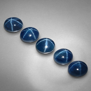 Gemas de zafiro estrella azul natural de  ct, corte óvalo, opaco