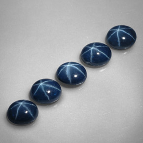 Gemas de zafiro estrella azul natural de  ct, corte óvalo, opaco