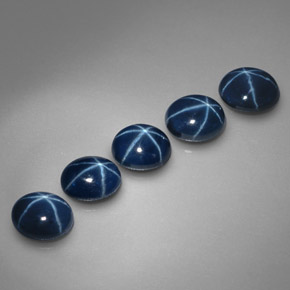 Gemas de zafiro estrella azul natural de  ct, corte óvalo, opaco