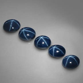 Gemas de zafiro estrella azul natural de  ct, corte óvalo, opaco