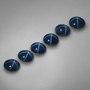 Gemas de zafiro estrella azul natural de  ct, corte óvalo, opaco