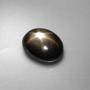 Zafiro estrella negro natural de 1,75 ct, corte óvalo, opaco