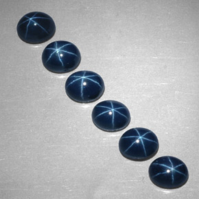 Gemas de zafiro estrella azul natural de  ct, corte óvalo, opaco