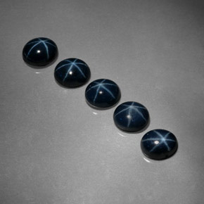 Gemas de zafiro estrella azul natural de  ct, corte óvalo, opaco
