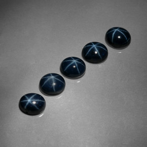 Gemas de zafiro estrella azul natural de  ct, corte óvalo, opaco