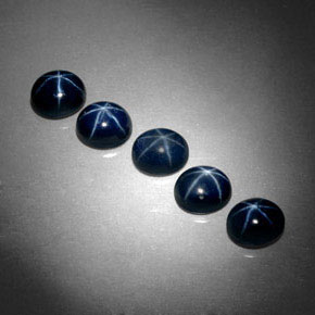 Gemas de zafiro estrella azul natural de  ct, corte óvalo, opaco