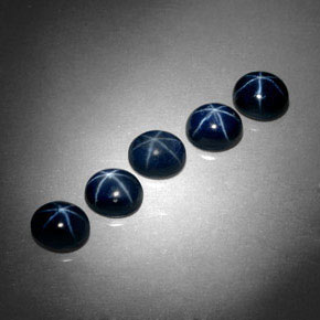 Gemas de zafiro estrella azul natural de  ct, corte óvalo, opaco