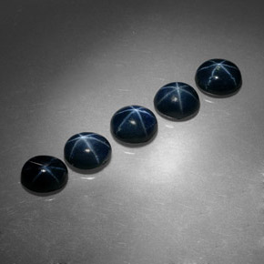 Gemas de zafiro estrella azul natural de  ct, corte óvalo, opaco