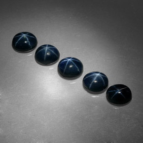 Gemas de zafiro estrella azul natural de  ct, corte óvalo, opaco
