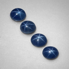 Gemas de zafiro estrella azul natural de  ct, transparente, transparente / translúcido