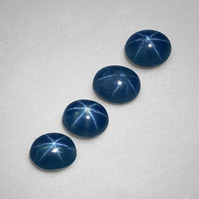 Gemas de zafiro estrella azul natural de  ct, transparente, transparente / translúcido