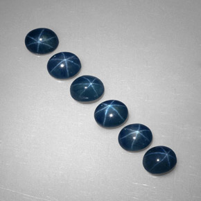 Gemas de zafiro estrella azul natural de  ct, transparente, transparente / translúcido