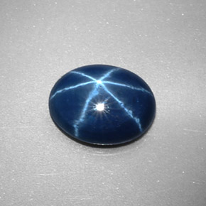 Zafiro estrella azul natural de 2,34 ct, corte óvalo, opaco
