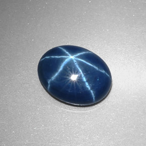 Zafiro estrella azul natural de 2,34 ct, corte óvalo, opaco