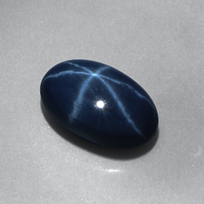 Zafiro estrella Azul natural de 1.77 ct, Corte Óvalo, Opaco