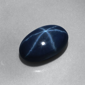 Zafiro estrella Azul natural de 1.77 ct, Corte Óvalo, Opaco
